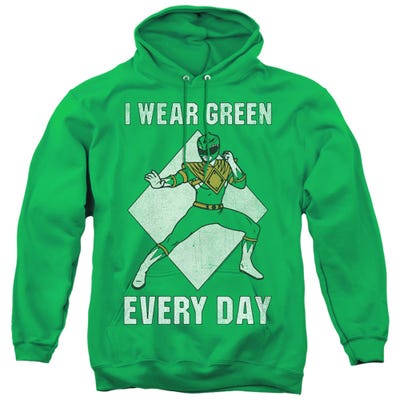 I Wear Green Every Day Funny Power Rangers Hoodie