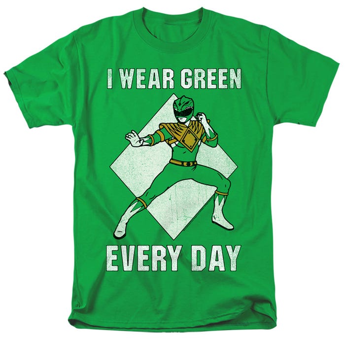 I Wear Green Every Day Funny Power Rangers T-Shirt