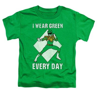 I Wear Green Every Day Funny Power Rangers Toddler T-Shirt