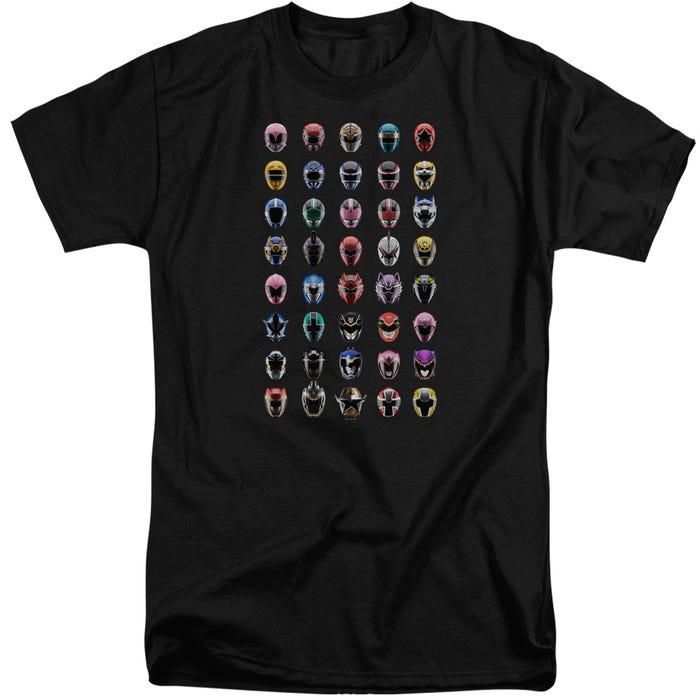 Power Rangers Visual Masks Timeline Tall T-Shirt