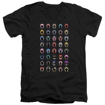 Power Rangers Visual Masks Timeline V-Neck T-Shirt