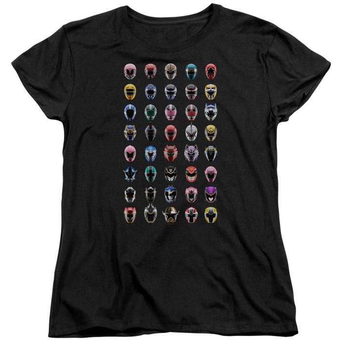 Power Rangers Visual Masks Timeline Womens T-Shirt