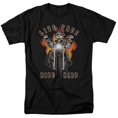 Live Free Ride Hard Popeye T-Shirt