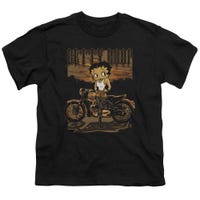 Rebel Rider Biker Betty Boop Kids T-Shirt