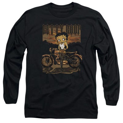 Rebel Rider Biker Betty Boop Long Sleeve Shirt