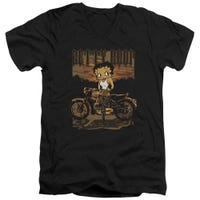 Rebel Rider Biker Betty Boop V-Neck T-Shirt