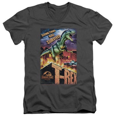 Rex In The City Jurassic Park V-Neck T-Shirt