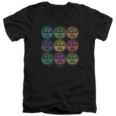 Rocking Sun Records Color Block V-Neck T-Shirt