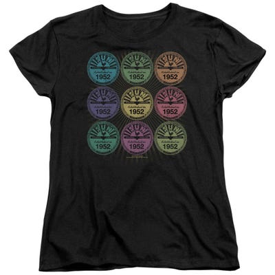 Rocking Sun Records Color Block Womens T-Shirt
