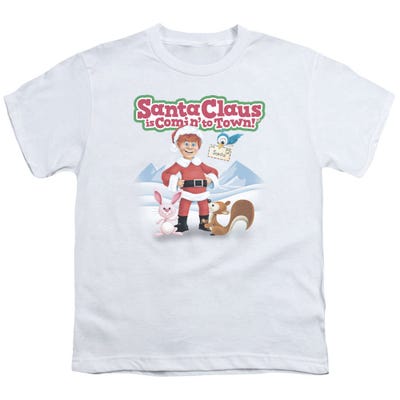 Santa Claus Is Comin' to Town Animal Friends Kids T-Shirt