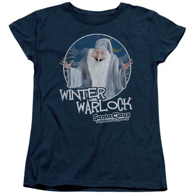 Santa Claus Is Comin' to Town Winter Warlock Womens T-Shirt