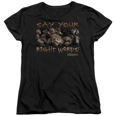 Say Your Right Words Labyrinth Womens T-Shirt