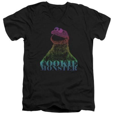 Sesame Street Cookie Moster Halftone V-Neck T-Shirt