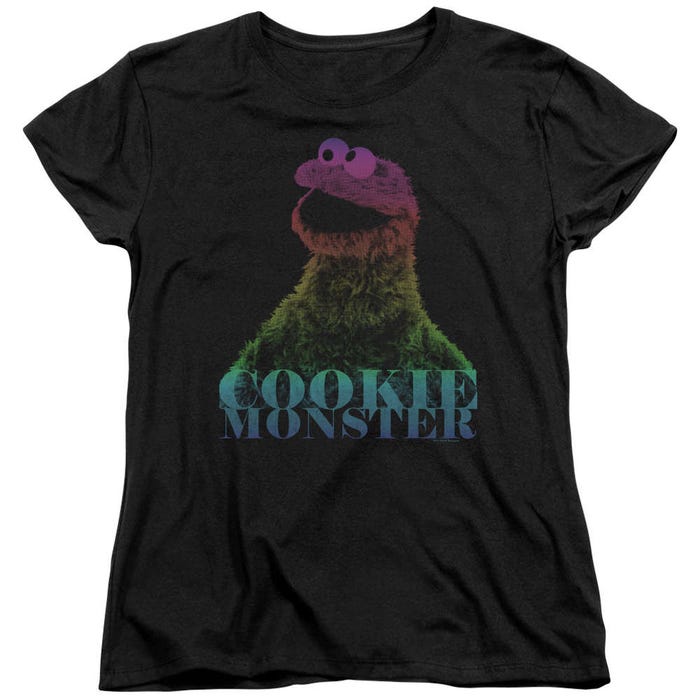 Sesame Street Cookie Moster Halftone Womens T-Shirt
