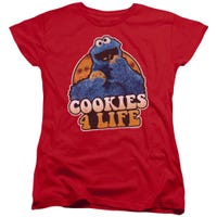 Sesame Street Cookies 4 Life Cookie Monster Womens T-Shirt