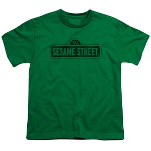 Sesame Street Distressed Dark Logo Kids T-Shirt