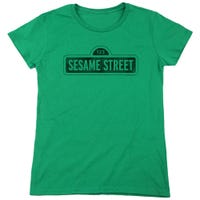 Sesame Street Distressed Dark Logo Womens T-Shirt