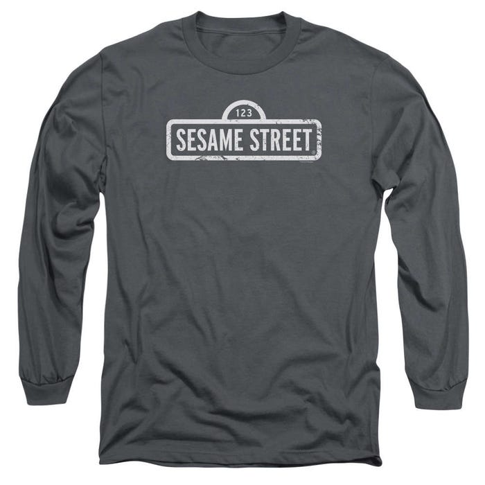 Sesame Street Grey Style Logo Long Sleeve Shirt