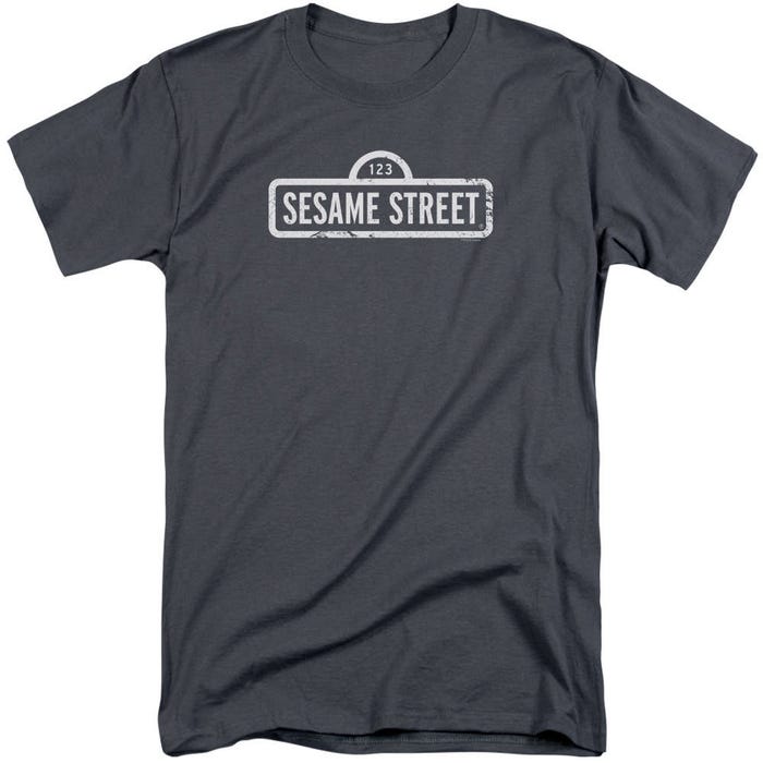 Sesame Street Grey Style Logo Tall T-Shirt