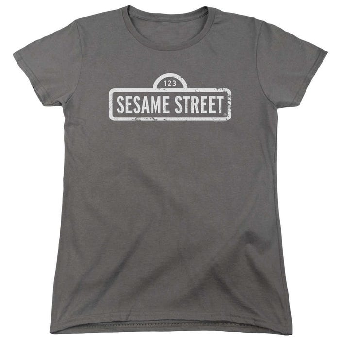 Sesame Street Grey Style Logo Womens T-Shirt