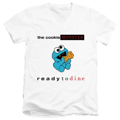 Sesame Street The Cookie Monster Ready To Dine V-Neck T-Shirt