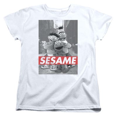 Sesame Street Vintage Poster Womens T-Shirt