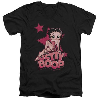 Sexy Star Betty Boop Logo V-Neck T-Shirt