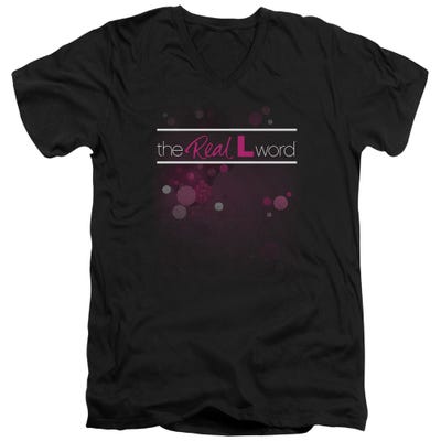 REAL L WORD FLASHY LOGO V-Neck T-Shirt