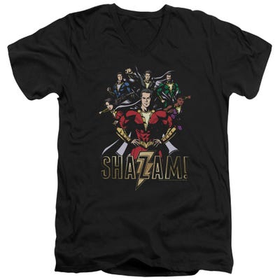 Shazam! Group of Heroes V-Neck T-Shirt
