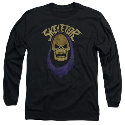 Skeletor Vintage Hood Masters of the Universe Logo Long Sleeve Shirt