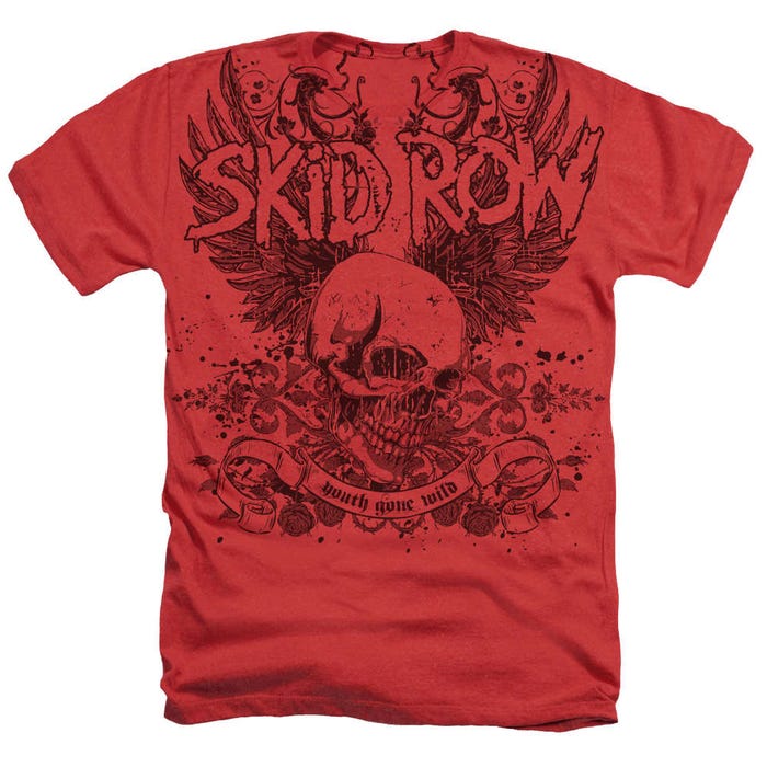 Skid Row Skull And Wings Heather Premium T-Shirt