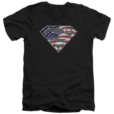 Superman All American Shield V-Neck T-Shirt