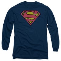 Superman Distressed Shield Long Sleeve Shirt