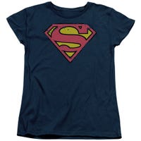 Superman Distressed Shield Womens T-Shirt
