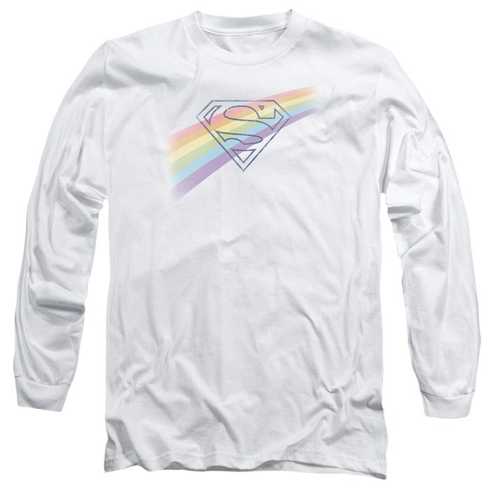 Superman Distressed Outline Long Sleeve Shirt
