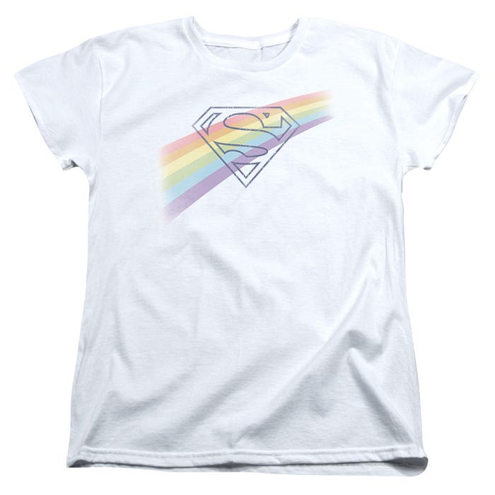 Superman Distressed Outline Womens T-Shirt