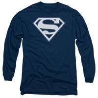 Official Superman Navy and White Shield Long Sleeve Shirt