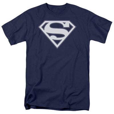 Official Superman Navy and White Shield T-Shirt