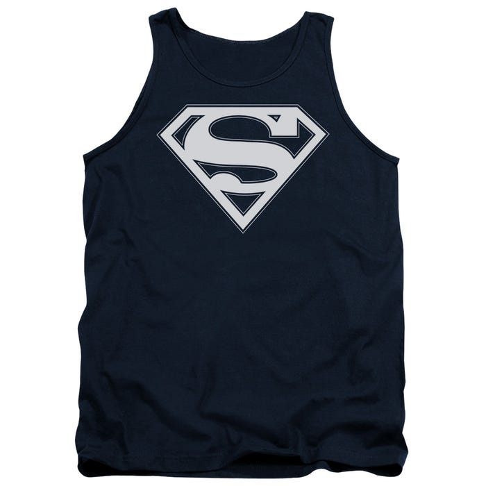 Official Superman Navy and White Shield Tank Top