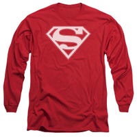 Official Red and White Superman Shield Long Sleeve Shirt
