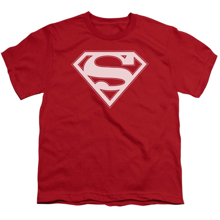 Official Red and White Superman Shield Kids T-Shirt
