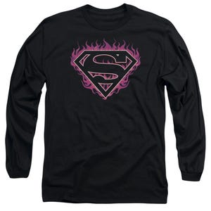 Superman Flames Long Sleeve Shirt