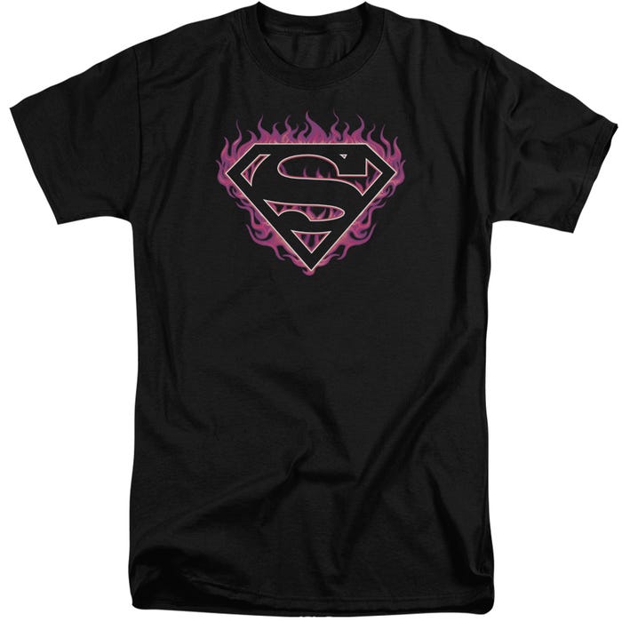 Superman Flames Tall T-Shirt