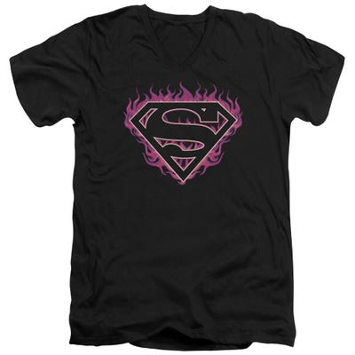 Superman Flames V-Neck T-Shirt