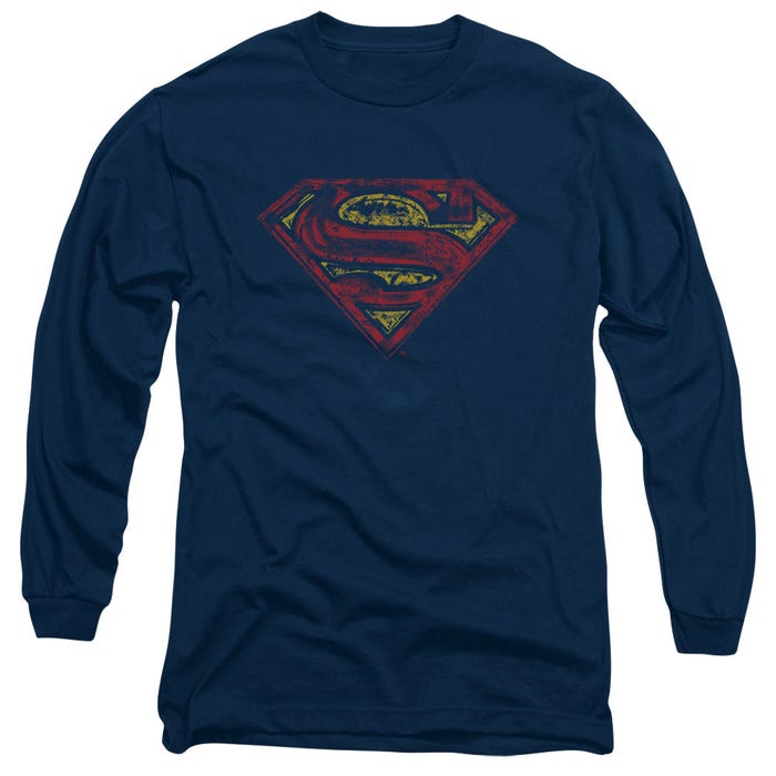 Superman Shield Rough Long Sleeve Shirt
