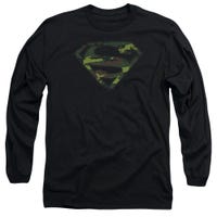 SUPERMAN DISTRESSED CAMO SHIELD Long Sleeve Shirt