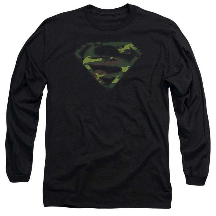 SUPERMAN DISTRESSED CAMO SHIELD Long Sleeve Shirt