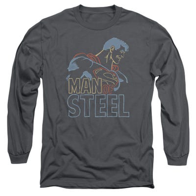 MAN OF STEEL COLORED LINES Long Sleeve Shirt