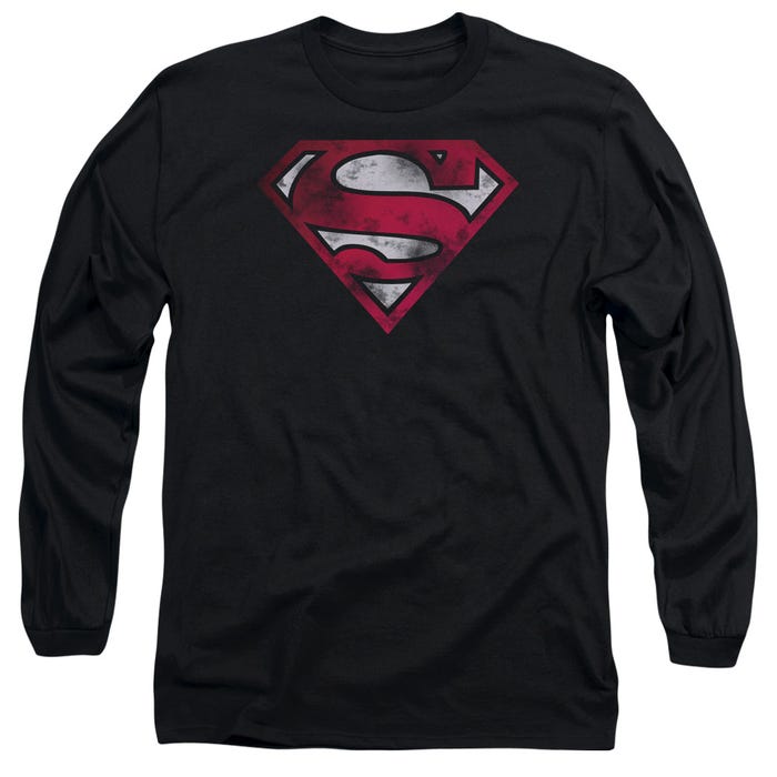 SUPERMAN WAR TORN SHIELD Long Sleeve Shirt