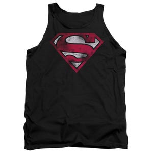 SUPERMAN WAR TORN SHIELD Tank Top